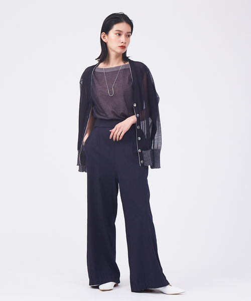 qualite（カリテ）の「【リバーシブル対応】シアーカラーレイヤードニット（ニット/セーター・レディース・ホワイト/ピンク/ダークネイビー・フリー）」の17枚目の写真