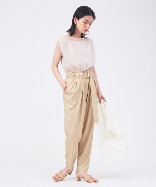 qualite（カリテ）の「【リバーシブル対応】シアーカラーレイヤードニット（ニット/セーター・レディース・ホワイト/ピンク/ダークネイビー・フリー）」の22枚目の写真