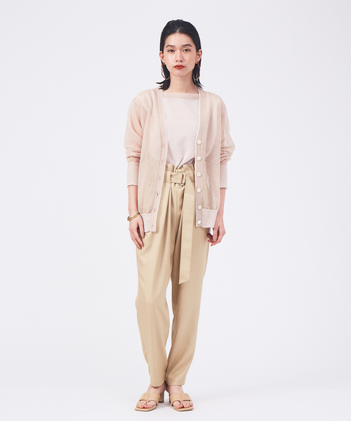 qualite（カリテ）の「【リバーシブル対応】シアーカラーレイヤードニット（ニット/セーター・レディース・ホワイト/ピンク/ダークネイビー・フリー）」の4枚目の写真