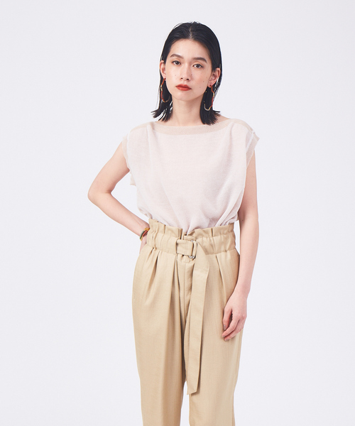 qualite（カリテ）の「【リバーシブル対応】シアーカラーレイヤードニット（ニット/セーター・レディース・ホワイト/ピンク/ダークネイビー・フリー）」の7枚目の写真