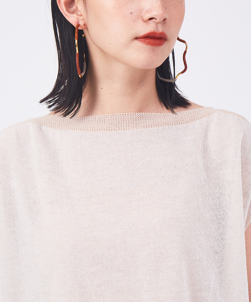 qualite（カリテ）の「【リバーシブル対応】シアーカラーレイヤードニット（ニット/セーター・レディース・ホワイト/ピンク/ダークネイビー・フリー）」の21枚目の写真