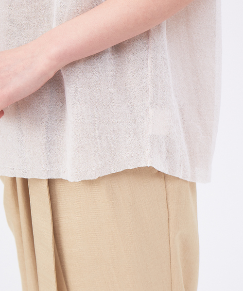 qualite（カリテ）の「【リバーシブル対応】シアーカラーレイヤードニット（ニット/セーター・レディース・ホワイト/ピンク/ダークネイビー・フリー）」の19枚目の写真