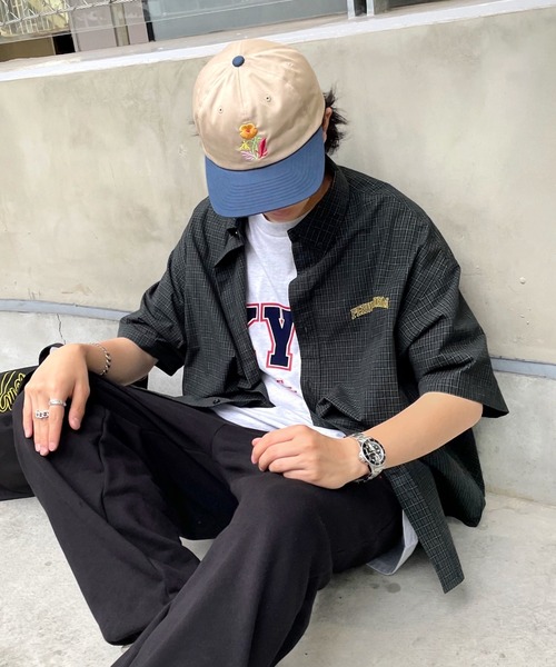 WHO'S WHO gallery（フーズフーギャラリー）の「【KOOKY'N/クーキー】チェックシャツ（シャツ/ブラウス・メンズ・ブラック/サックスブルー/グリーン/クリーム/黄緑系・FREE）」の3枚目の写真