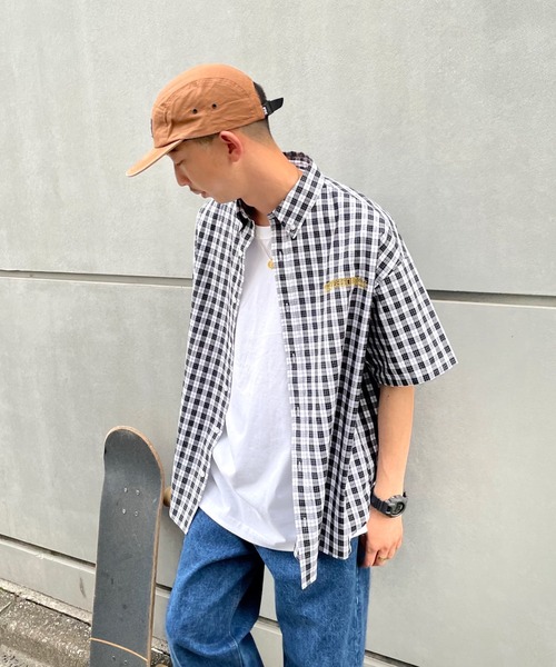 WHO'S WHO gallery（フーズフーギャラリー）の「【KOOKY'N/クーキー】チェックシャツ（シャツ/ブラウス・メンズ・ブラック/サックスブルー/グリーン/クリーム/黄緑系・FREE）」の10枚目の写真