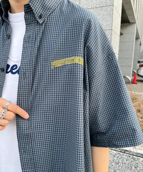 WHO'S WHO gallery（フーズフーギャラリー）の「【KOOKY'N/クーキー】チェックシャツ（シャツ/ブラウス・メンズ・ブラック/サックスブルー/グリーン/クリーム/黄緑系・FREE）」の19枚目の写真