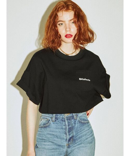 jouetie（ジュエティ）の「クロップドロゴ Tシャツ（Tシャツ/カットソー・レディース・オフホワイト/ブラック/パープル・MEDIUM）」の16枚目の写真