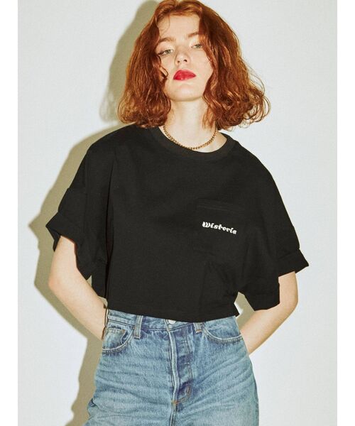 jouetie（ジュエティ）の「クロップドロゴ Tシャツ（Tシャツ/カットソー・レディース・オフホワイト/ブラック/パープル・MEDIUM）」の11枚目の写真