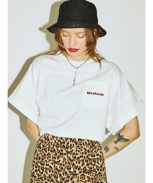 jouetie（ジュエティ）の「クロップドロゴ Tシャツ（Tシャツ/カットソー・レディース・オフホワイト/ブラック/パープル・MEDIUM）」の9枚目の写真