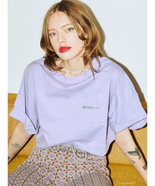 jouetie（ジュエティ）の「クロップドロゴ Tシャツ（Tシャツ/カットソー・レディース・オフホワイト/ブラック/パープル・MEDIUM）」の17枚目の写真