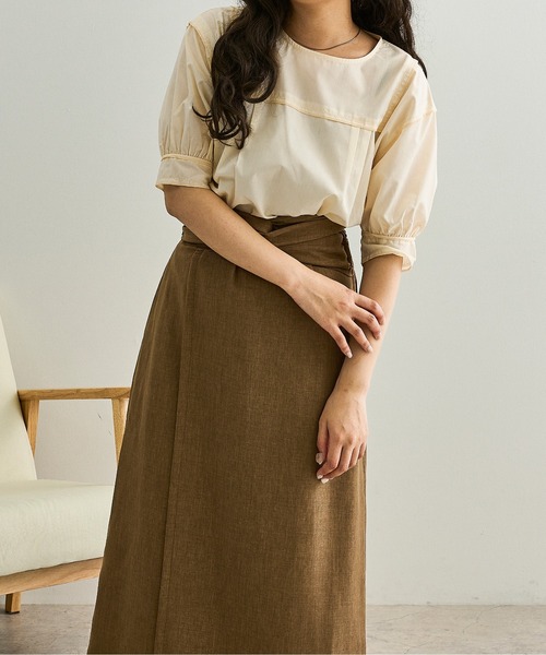 Ambre Neige（アンブルネージュ）の「パイピングパワショルブラウス／【WEB/EC限定商品】（シャツ/ブラウス・レディース・ホワイト/クリーム/キャメル・FREE）」の9枚目の写真