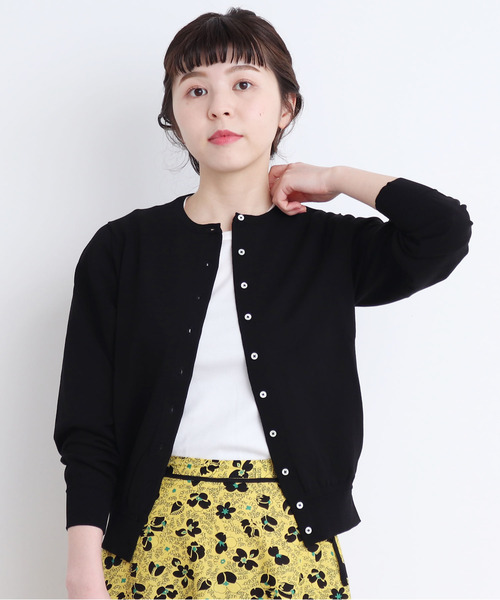 CHILD WOMAN（チャイルドウーマン）の「ICE COTTON クルーカーディガン（ニット/セーター・レディース・レッド/ダークブラウン/ホワイト/ブラック/グリーン/ピンク・FREE）」の16枚目の写真