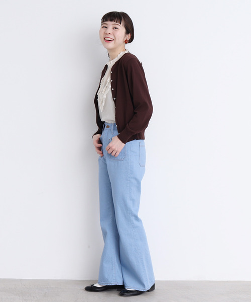 CHILD WOMAN（チャイルドウーマン）の「ICE COTTON クルーカーディガン（ニット/セーター・レディース・レッド/ダークブラウン/ホワイト/ブラック/グリーン/ピンク・FREE）」の14枚目の写真