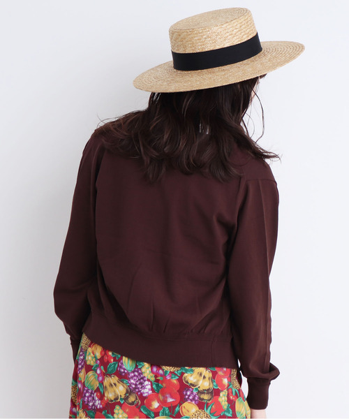 CHILD WOMAN（チャイルドウーマン）の「ICE COTTON クルーカーディガン（ニット/セーター・レディース・レッド/ダークブラウン/ホワイト/ブラック/グリーン/ピンク・FREE）」の9枚目の写真