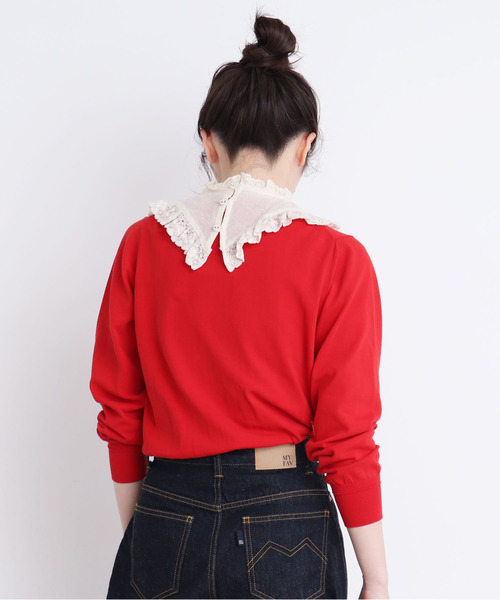 CHILD WOMAN（チャイルドウーマン）の「ICE COTTON クルーカーディガン（ニット/セーター・レディース・レッド/ダークブラウン/ホワイト/ブラック/グリーン/ピンク・FREE）」の21枚目の写真