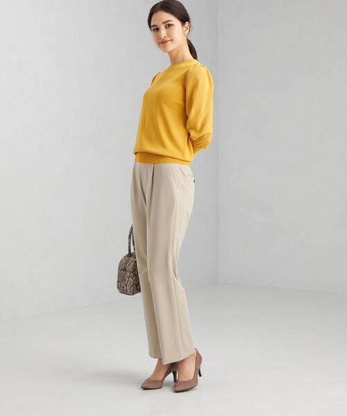 green label relaxing（グリーンレーベルリラクシング）の「フレックス ムーブ フレア パンツ -ウォッシャブル- -ストレッチ-（その他パンツ・レディース・ネイビー/ブラウン/ナチュラル・44/46/40/38/42/36/34）」の9枚目の写真