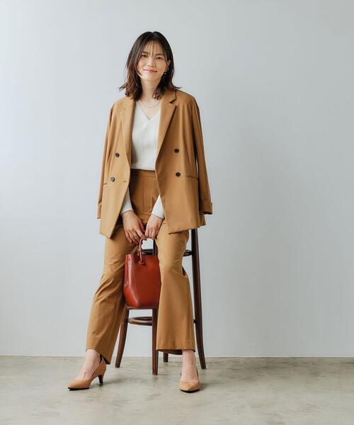 green label relaxing（グリーンレーベルリラクシング）の「フレックス ムーブ フレア パンツ -ウォッシャブル- -ストレッチ-（その他パンツ・レディース・ネイビー/ブラウン/ナチュラル・44/46/40/38/42/36/34）」の18枚目の写真