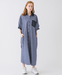 La SRIC ストライプメッシュポッケワンピース