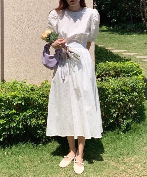 LAC-VERT（ラック・ヴェール）の「コットンロングワンピース（ワンピース・レディース・ホワイト/ブラック/カーキ・FREE）」の2枚目の写真