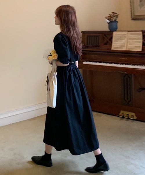 LAC-VERT（ラック・ヴェール）の「コットンロングワンピース（ワンピース・レディース・ホワイト/ブラック/カーキ・FREE）」の3枚目の写真