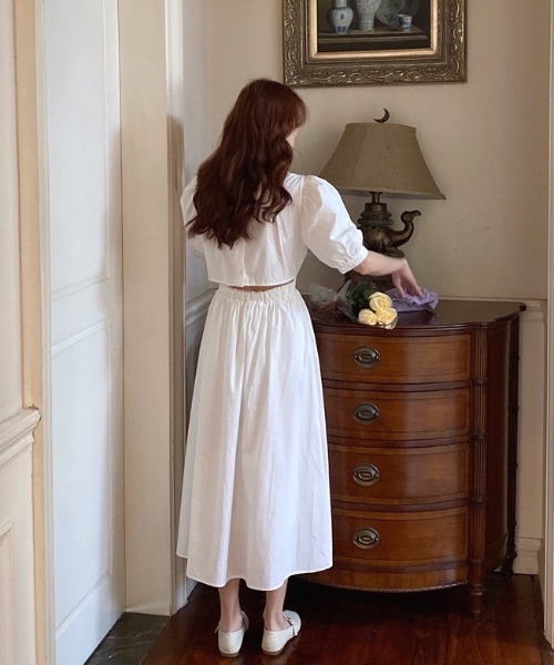 LAC-VERT（ラック・ヴェール）の「コットンロングワンピース（ワンピース・レディース・ホワイト/ブラック/カーキ・FREE）」の9枚目の写真