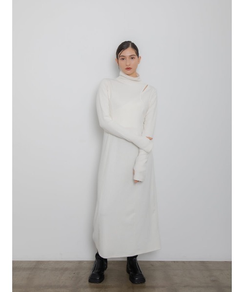 Ayla（アイラ）の「layered design onepiece（ワンピース・レディース・アイボリー/ダークグレー・FREE）」の5枚目の写真