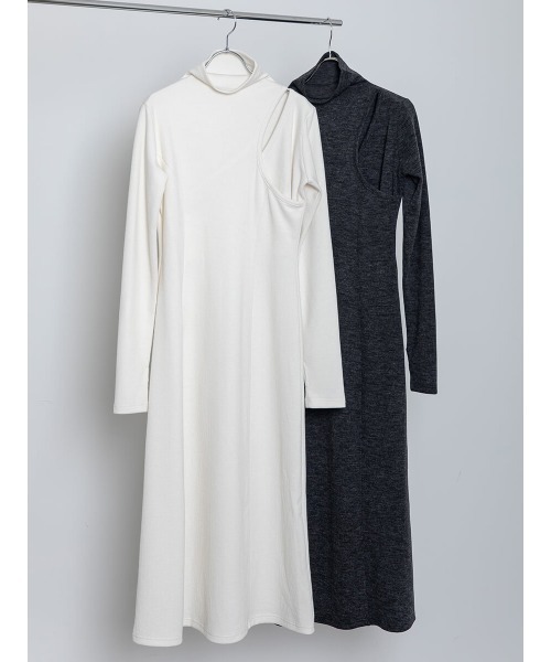 Ayla（アイラ）の「layered design onepiece（ワンピース・レディース・アイボリー/ダークグレー・FREE）」の12枚目の写真
