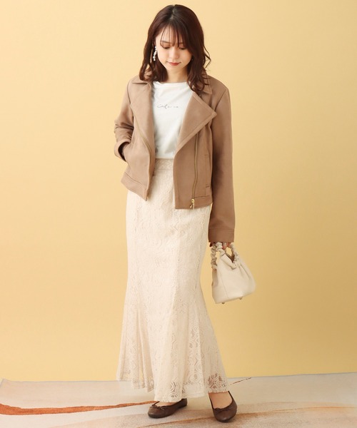 libelle more（リベル モア）の「フェイクスエード　ライダースジャケット（ライダースジャケット・レディース・ライトピンク/ベージュ/グレー/モカ・M/L）」の9枚目の写真