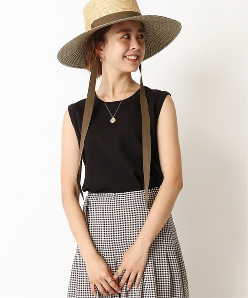 U by SPICK&SPAN(ユーバイスピックアンドスパン)の「ベーシックノースリーブTEE2◆(Tシャツ/カットソー・レディース・ブラック/ベージュ/カーキ・FREE)」の1枚目の写真