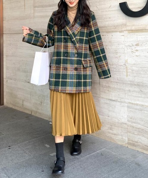 ABITOKYO（アビトーキョー）の「ダブルボタンチェック柄テーラードジャケット（テーラードジャケット・レディース・ブラウン系その他/グリーン系その他・S/M/L）」の15枚目の写真