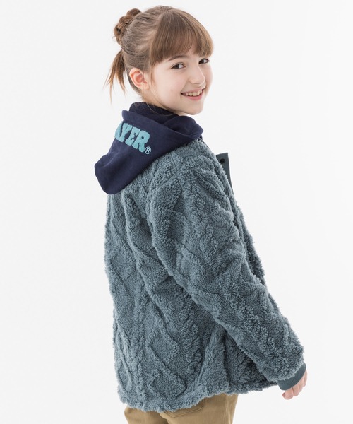 KRIFF MAYER Kid's Collection（クリフメイヤーキッズコレクション）の「裏毛パーカー(フードロゴ)（パーカー・キッズ・ネイビー/カラフル/グリーン/グレー/ベージュ・160/140/120/170/130/150）」の4枚目の写真