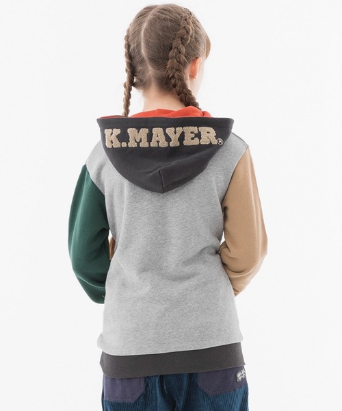 KRIFF MAYER Kid's Collection（クリフメイヤーキッズコレクション）の「裏毛パーカー(フードロゴ)（パーカー・キッズ・ネイビー/カラフル/グリーン/グレー/ベージュ・160/140/120/170/130/150）」の5枚目の写真