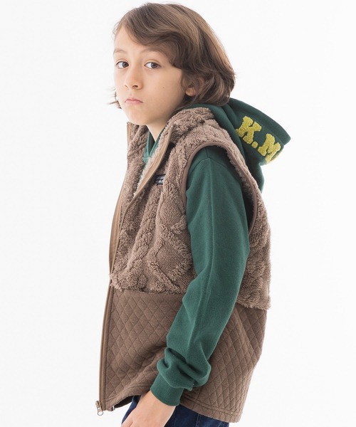 KRIFF MAYER Kid's Collection（クリフメイヤーキッズコレクション）の「裏毛パーカー(フードロゴ)（パーカー・キッズ・ネイビー/カラフル/グリーン/グレー/ベージュ・160/140/120/170/130/150）」の3枚目の写真