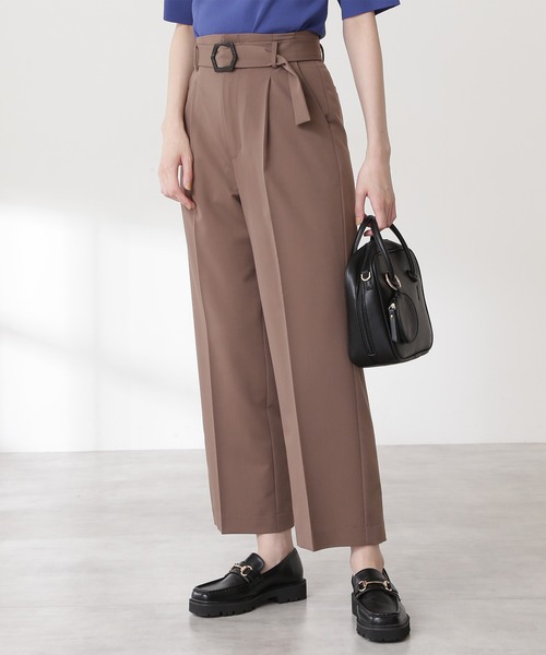 N.（N. Natural Beauty Basic）（エヌエヌナチュラルビューティーベーシック）の「◆バックル付ストレートパンツ（その他パンツ・レディース・ブラウン/ピンク/カーキ系・MEDIUM）」の10枚目の写真