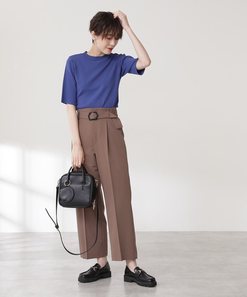 N.（N. Natural Beauty Basic）（エヌエヌナチュラルビューティーベーシック）の「◆バックル付ストレートパンツ（その他パンツ・レディース・ブラウン/ピンク/カーキ系・MEDIUM）」の8枚目の写真