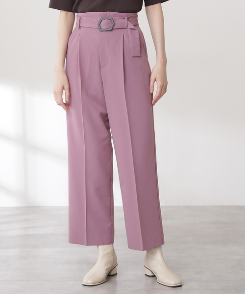 N.（N. Natural Beauty Basic）（エヌエヌナチュラルビューティーベーシック）の「◆バックル付ストレートパンツ（その他パンツ・レディース・ブラウン/ピンク/カーキ系・MEDIUM）」の14枚目の写真