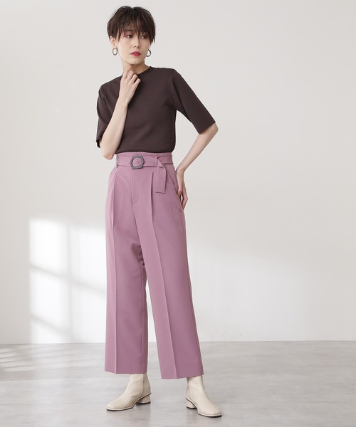 N.（N. Natural Beauty Basic）（エヌエヌナチュラルビューティーベーシック）の「◆バックル付ストレートパンツ（その他パンツ・レディース・ブラウン/ピンク/カーキ系・MEDIUM）」の12枚目の写真