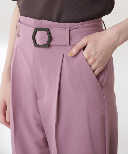 N.（N. Natural Beauty Basic）（エヌエヌナチュラルビューティーベーシック）の「◆バックル付ストレートパンツ（その他パンツ・レディース・ブラウン/ピンク/カーキ系・MEDIUM）」の7枚目の写真