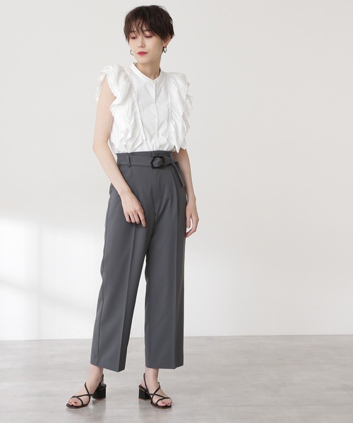 N.（N. Natural Beauty Basic）（エヌエヌナチュラルビューティーベーシック）の「◆バックル付ストレートパンツ（その他パンツ・レディース・ブラウン/ピンク/カーキ系・MEDIUM）」の13枚目の写真