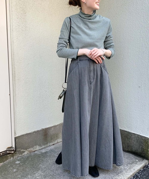 CIAOPANIC TYPY（チャオパニックティピー）の「ボーダー配色ステッチハイネックTee（その他トップス・レディース・ブラック/オレンジ/グリーン・ONE SIZE）」の6枚目の写真