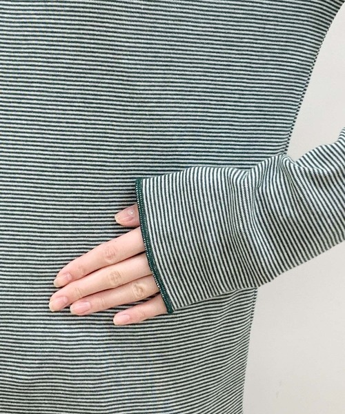 CIAOPANIC TYPY（チャオパニックティピー）の「ボーダー配色ステッチハイネックTee（その他トップス・レディース・ブラック/オレンジ/グリーン・ONE SIZE）」の21枚目の写真