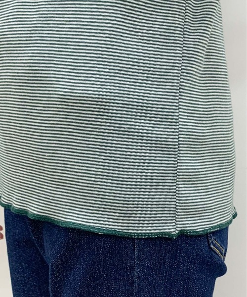 CIAOPANIC TYPY（チャオパニックティピー）の「ボーダー配色ステッチハイネックTee（その他トップス・レディース・ブラック/オレンジ/グリーン・ONE SIZE）」の9枚目の写真