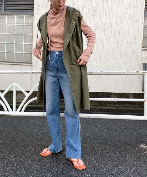 CIAOPANIC TYPY（チャオパニックティピー）の「ボーダー配色ステッチハイネックTee（その他トップス・レディース・ブラック/オレンジ/グリーン・ONE SIZE）」の20枚目の写真