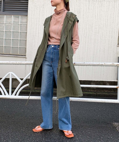 CIAOPANIC TYPY（チャオパニックティピー）の「ボーダー配色ステッチハイネックTee（その他トップス・レディース・ブラック/オレンジ/グリーン・ONE SIZE）」の14枚目の写真