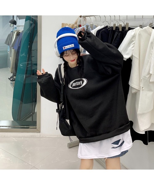 セール】オーバーサイズ カレッジロゴ 韓国 古着風 ストリート