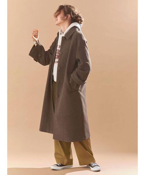 Ungrid（アングリッド）の「ステンカラーチェックコート（ステンカラーコート・レディース・ブラウン/グレー・SMALL/MEDIUM）」の9枚目の写真