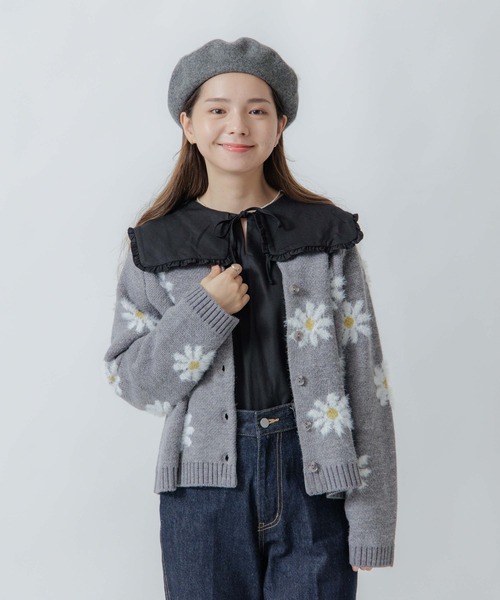 flower（フラワー）の「ブルーミングカーディガン（カーディガン/ボレロ・レディース・ベージュ/グレー・FREE）」の20枚目の写真