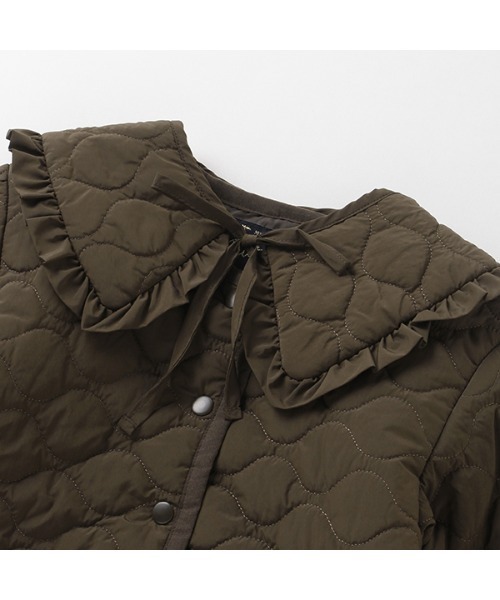 petit main（プティマイン）の「【リンク】ビッグ衿キルトジャケット（ブルゾン・キッズ・ライトカーキ/ダークブラウン・M/S/L）」の22枚目の写真