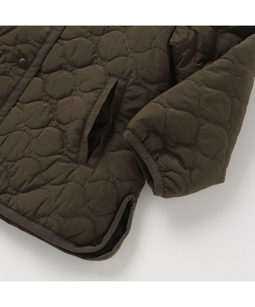 petit main（プティマイン）の「【リンク】ビッグ衿キルトジャケット（ブルゾン・キッズ・ライトカーキ/ダークブラウン・M/S/L）」の21枚目の写真