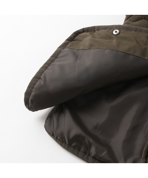 petit main（プティマイン）の「【リンク】ビッグ衿キルトジャケット（ブルゾン・キッズ・ライトカーキ/ダークブラウン・M/S/L）」の19枚目の写真