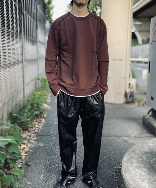 GLOSTER（グロスター）の「【GLOSTER/グロスター】インサイドアウト ロングスリーブTシャツ（Tシャツ/カットソー・メンズ・ホワイト/チャコールグレー/ブラウン・MEDIUM/LARGE）」の8枚目の写真